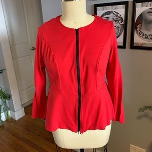 Torrid Red Zip Up Peplum Jacket